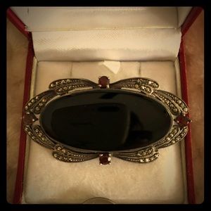 Rare and unique jet brooch